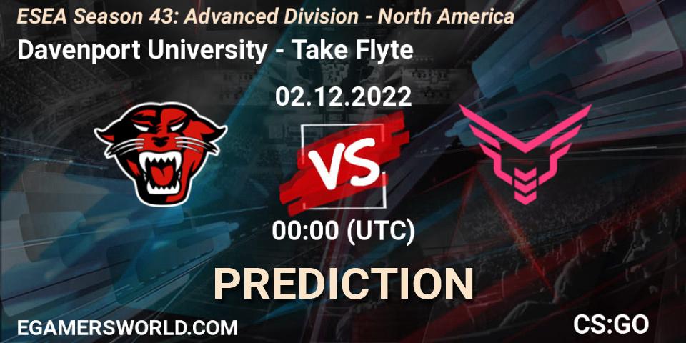 Pronósticos Davenport University - Take Flyte. 02.12.22. ESEA Season 43: Advanced Division - North America - CS2 (CS:GO)