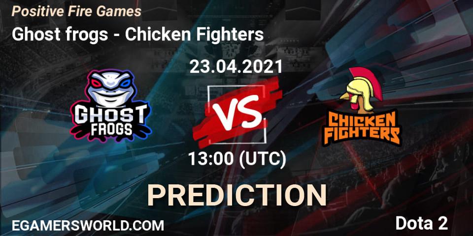 Pronósticos Ghost frogs - Chicken Fighters. 23.04.2021 at 13:00. Positive Fire Games - Dota 2