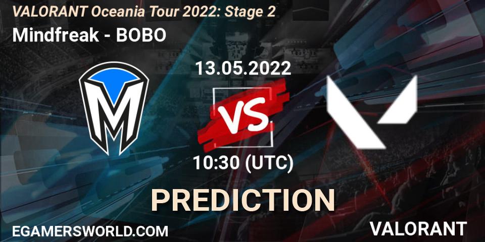 Pronósticos Mindfreak - BOBO. 13.05.2022 at 10:30. VALORANT Oceania Tour 2022: Stage 2 - VALORANT