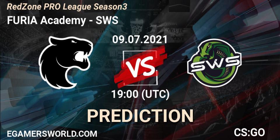 Pronósticos FURIA Academy - SWS. 09.07.2021 at 19:00. RedZone PRO League Season 3 - Counter-Strike (CS2)