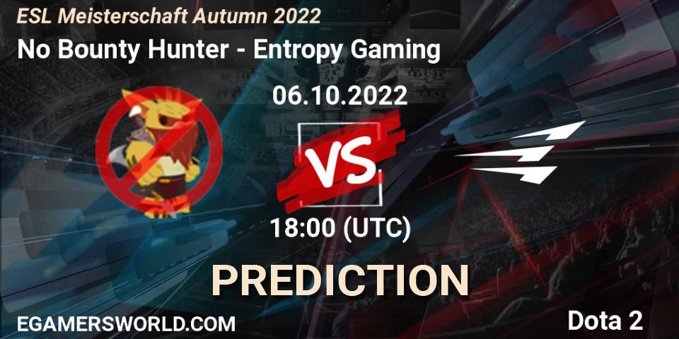 Pronósticos No Bounty Hunter - Entropy Gaming. 06.10.2022 at 18:01. ESL Meisterschaft Autumn 2022 - Dota 2