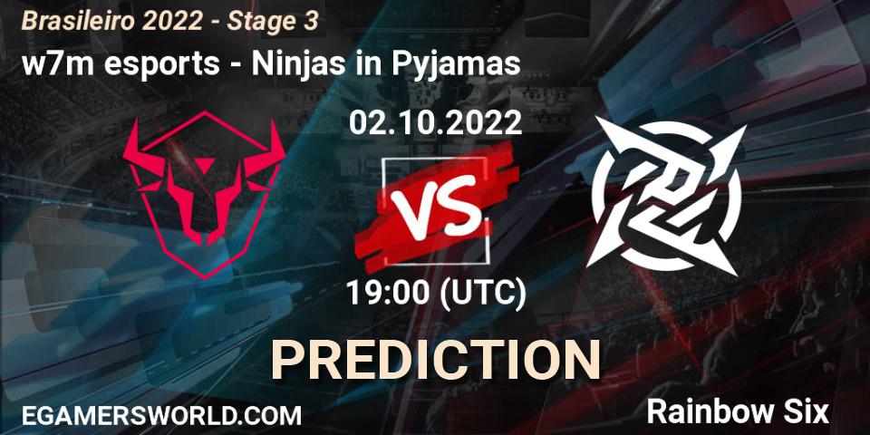 Pronósticos w7m esports - Ninjas in Pyjamas. 02.10.22. Brasileirão 2022 - Stage 3 - Rainbow Six