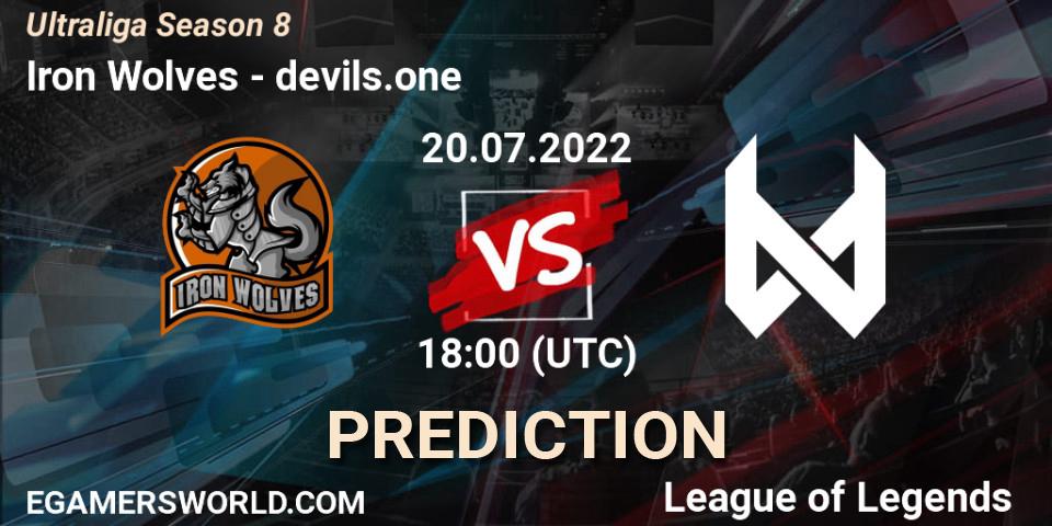 Pronósticos Iron Wolves - devils.one. 20.07.2022 at 18:00. Ultraliga Season 8 - LoL