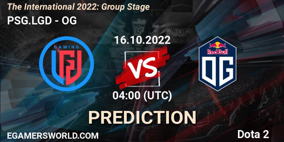 Pronósticos PSG.LGD - OG. 16.10.22. The International 2022: Group Stage - Dota 2