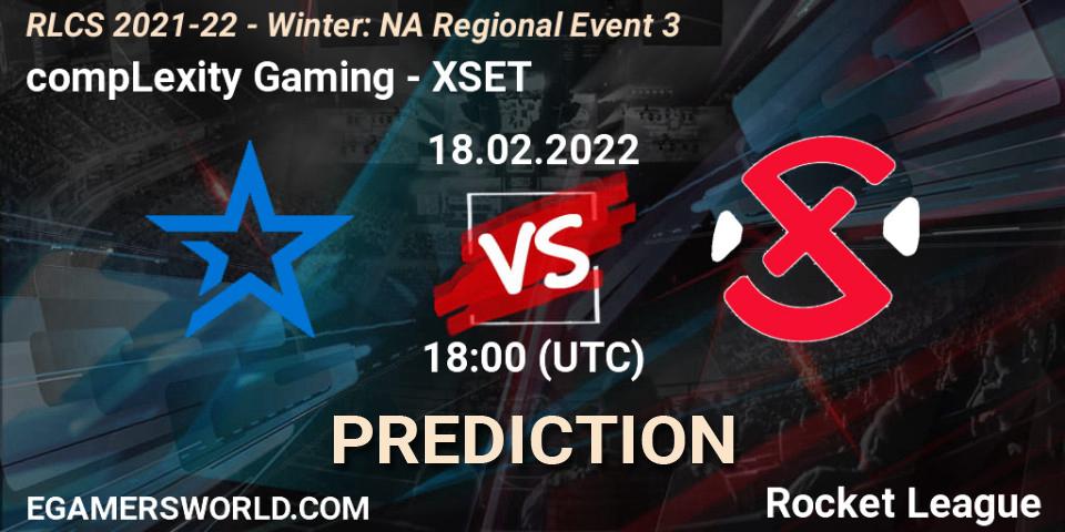 Pronósticos compLexity Gaming - XSET. 18.02.2022 at 18:00. RLCS 2021-22 - Winter: NA Regional Event 3 - Rocket League