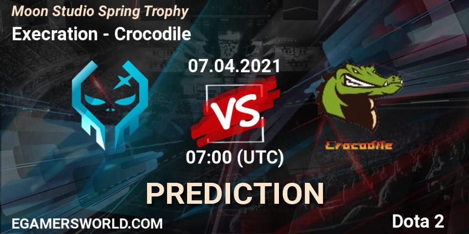 Pronósticos Execration - Crocodile. 07.04.2021 at 07:01. Moon Studio Spring Trophy - Dota 2