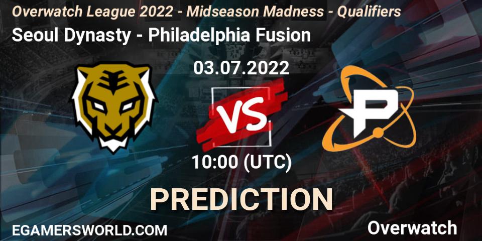 Pronósticos Seoul Dynasty - Philadelphia Fusion. 10.07.22. Overwatch League 2022 - Midseason Madness - Qualifiers - Overwatch