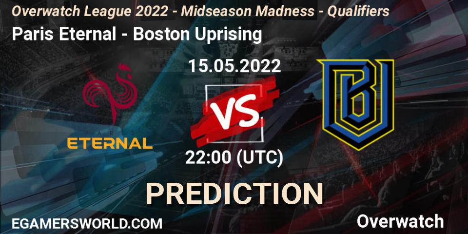 Pronósticos Paris Eternal - Boston Uprising. 26.06.22. Overwatch League 2022 - Midseason Madness - Qualifiers - Overwatch