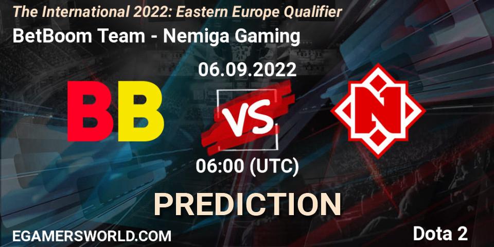 Pronósticos BetBoom Team - Nemiga Gaming. 06.09.22. The International 2022: Eastern Europe Qualifier - Dota 2