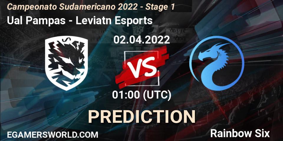 Pronósticos Ualá Pampas - Leviatán Esports. 02.04.2022 at 01:00. Campeonato Sudamericano 2022 - Stage 1 - Rainbow Six