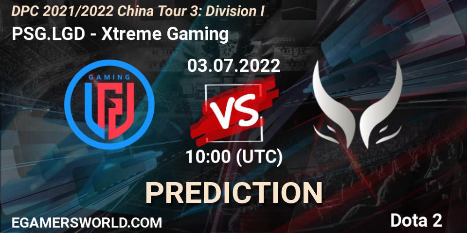 Pronósticos PSG.LGD - Xtreme Gaming. 03.07.2022 at 10:13. DPC 2021/2022 China Tour 3: Division I - Dota 2
