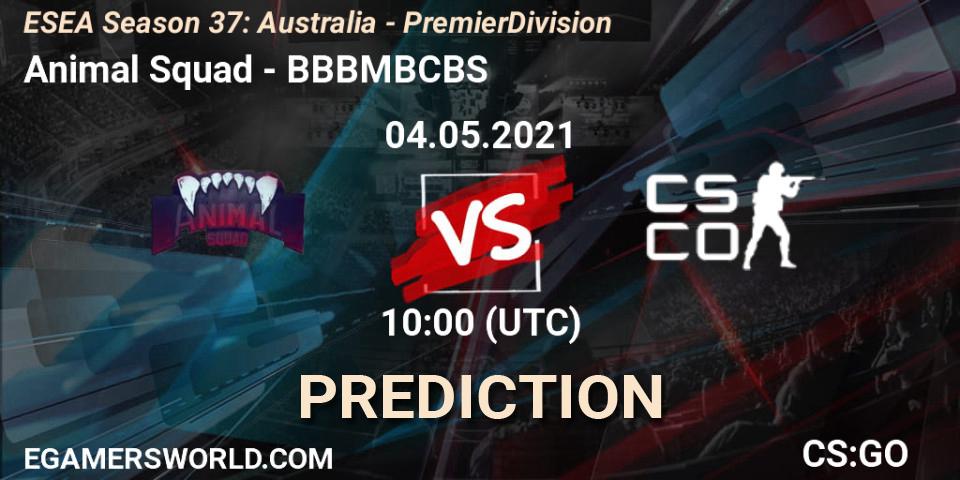 Pronósticos Animal Squad - BBBMBCBS. 04.05.2021 at 10:00. ESEA Season 37: Australia - Premier Division - Counter-Strike (CS2)