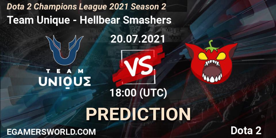 Pronósticos Team Unique - Hellbear Smashers. 20.07.2021 at 18:00. Dota 2 Champions League 2021 Season 2 - Dota 2