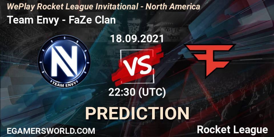 Pronósticos Team Envy - FaZe Clan. 18.09.2021 at 22:30. WePlay Rocket League Invitational - North America - Rocket League