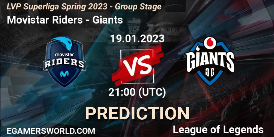 Pronósticos Movistar Riders - Giants. 19.01.2023 at 21:00. LVP Superliga Spring 2023 - Group Stage - LoL