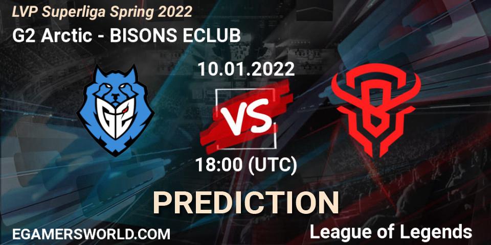 Pronósticos G2 Arctic - BISONS ECLUB. 10.01.2022 at 18:00. LVP Superliga Spring 2022 - LoL