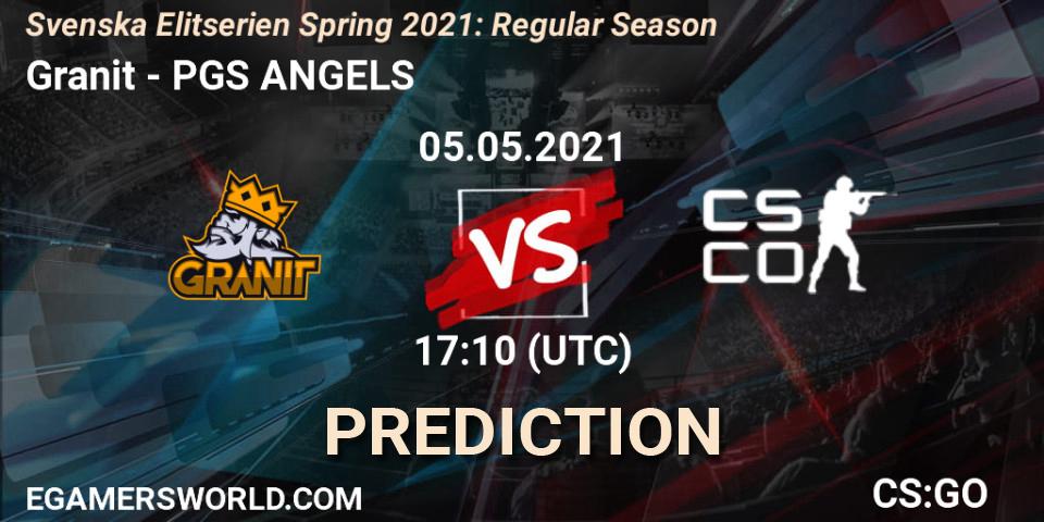 Pronósticos Granit - PGS ANGELS. 06.05.2021 at 17:10. Svenska Elitserien Spring 2021: Regular Season - Counter-Strike (CS2)