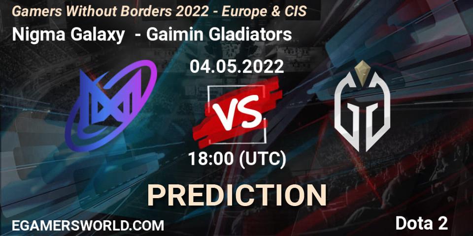 Pronósticos Nigma Galaxy - Gaimin Gladiators. 04.05.2022 at 18:29. Gamers Without Borders 2022 - Europe & CIS - Dota 2