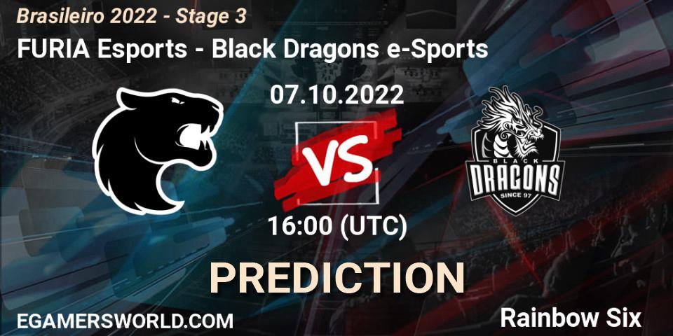 Pronósticos FURIA Esports - Black Dragons e-Sports. 07.10.2022 at 16:00. Brasileirão 2022 - Stage 3 - Rainbow Six