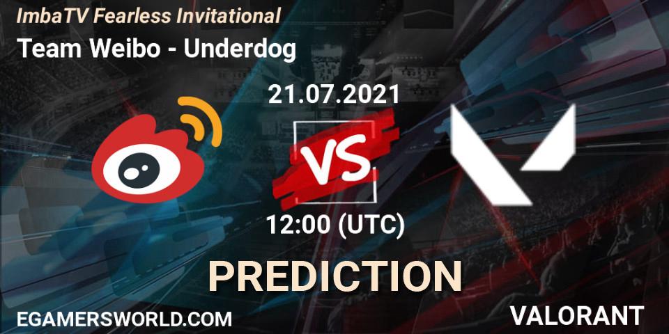 Pronósticos Team Weibo - Underdog. 21.07.2021 at 12:00. ImbaTV Fearless Invitational - VALORANT