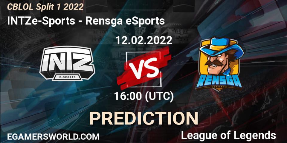 Pronósticos INTZ e-Sports - Rensga eSports. 12.02.2022 at 16:00. CBLOL Split 1 2022 - LoL
