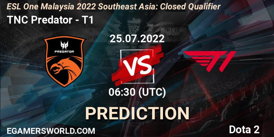 Pronósticos TNC Predator - T1. 25.07.2022 at 06:30. ESL One Malaysia 2022 Southeast Asia: Closed Qualifier - Dota 2