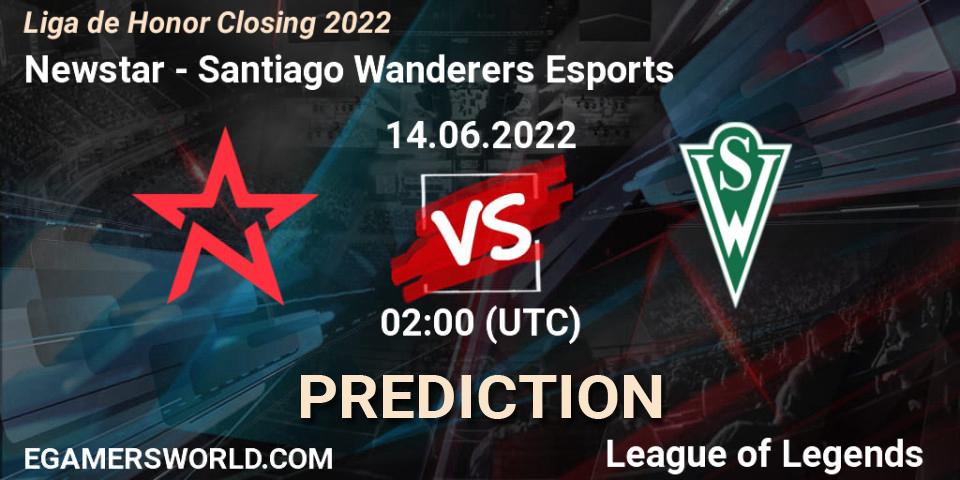 Pronósticos Newstar - Santiago Wanderers Esports. 14.06.2022 at 02:00. Liga de Honor Closing 2022 - LoL