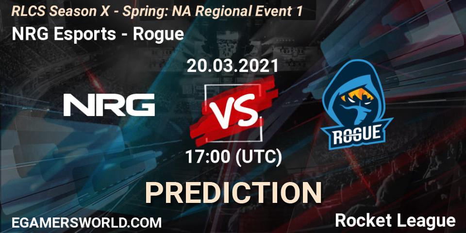 Pronósticos NRG Esports - Rogue. 20.03.21. RLCS Season X - Spring: NA Regional Event 1 - Rocket League