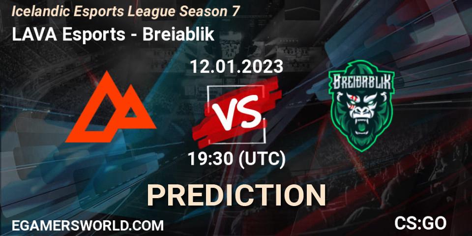 Pronósticos LAVA Esports - Breiðablik. 10.01.2023 at 20:30. Icelandic Esports League Season 7 - Counter-Strike (CS2)