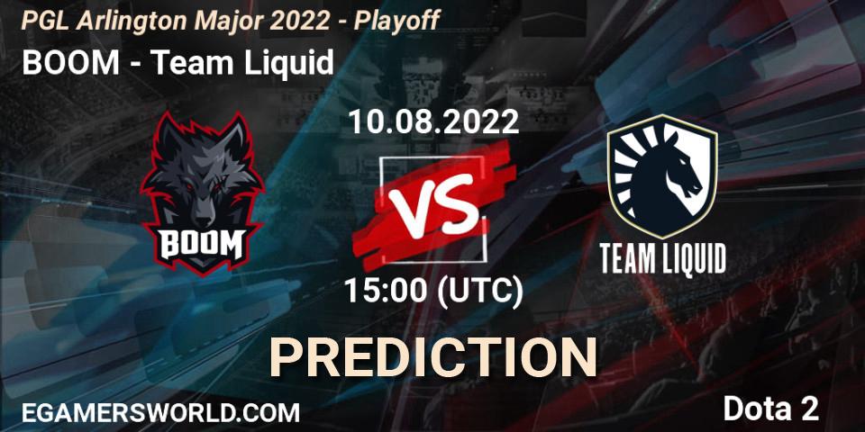 Pronósticos BOOM - Team Liquid. 10.08.2022 at 15:19. PGL Arlington Major 2022 - Playoff - Dota 2