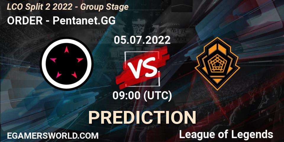 Pronósticos ORDER - Pentanet.GG. 05.07.22. LCO Split 2 2022 - Group Stage - LoL