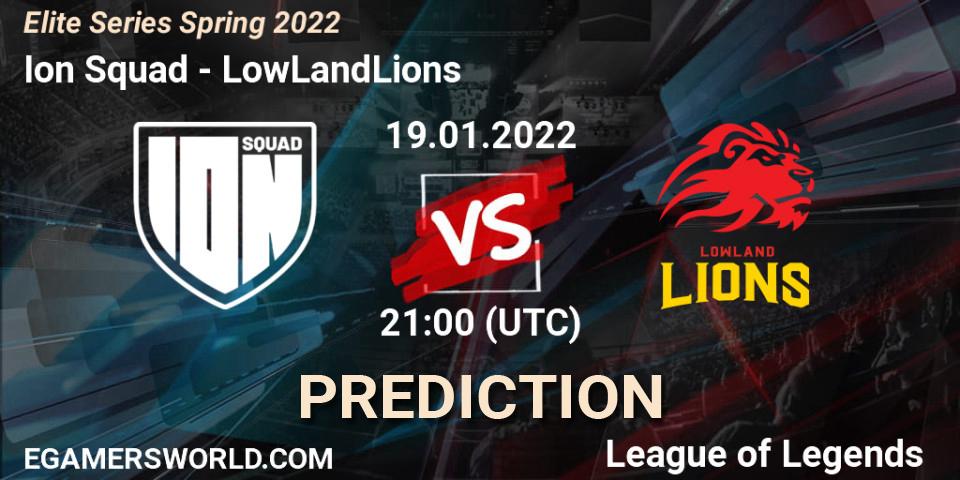 Pronósticos Ion Squad - LowLandLions. 19.01.2022 at 21:00. Elite Series Spring 2022 - LoL