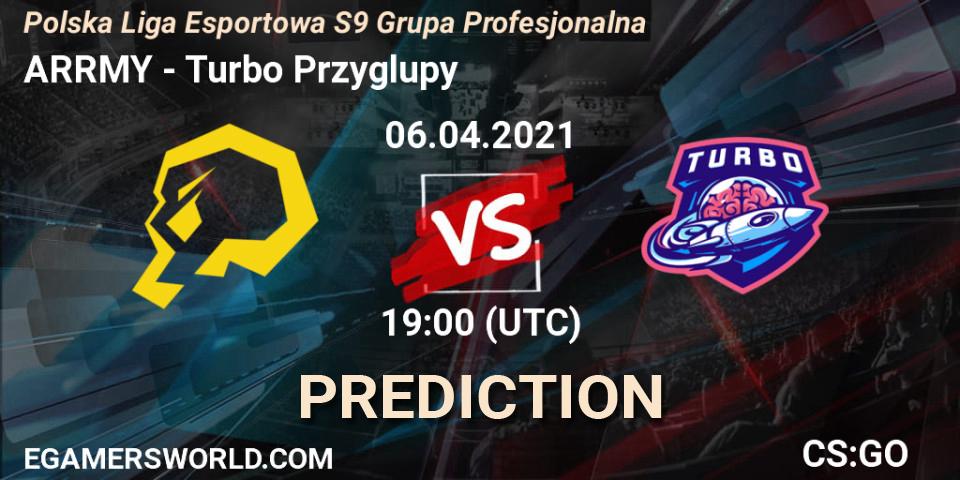 Pronósticos ARRMY - Turbo Przyglupy. 06.04.2021 at 19:00. Polska Liga Esportowa S9 Grupa Profesjonalna - Counter-Strike (CS2)