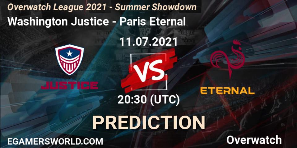 Pronósticos Washington Justice - Paris Eternal. 11.07.21. Overwatch League 2021 - Summer Showdown - Overwatch