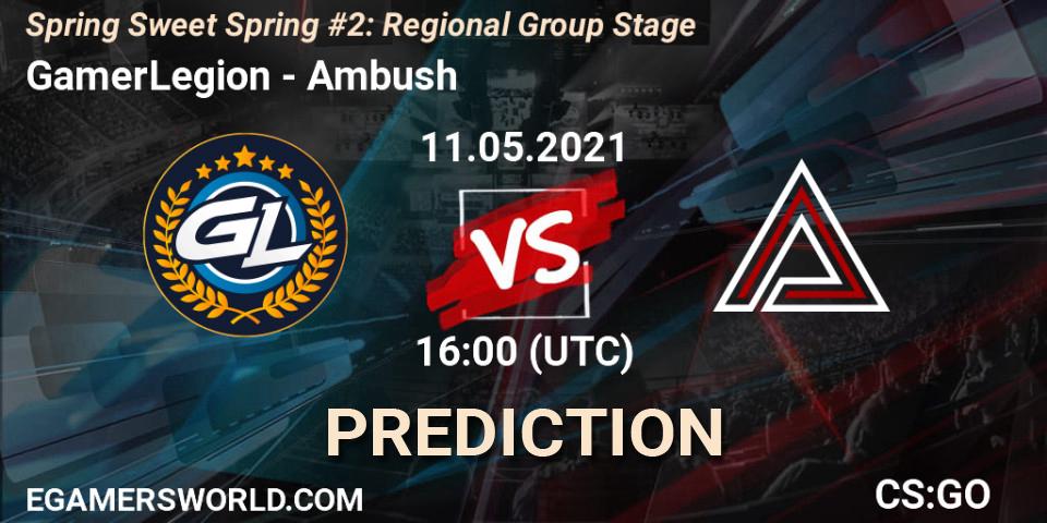 Pronósticos GamerLegion - Ambush. 11.05.2021 at 16:00. Spring Sweet Spring #2: Regional Group Stage - Counter-Strike (CS2)
