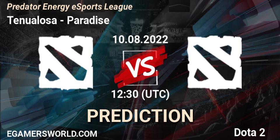 Pronósticos Tenualosa - Paradise. 10.08.22. Predator Energy eSports League - Dota 2