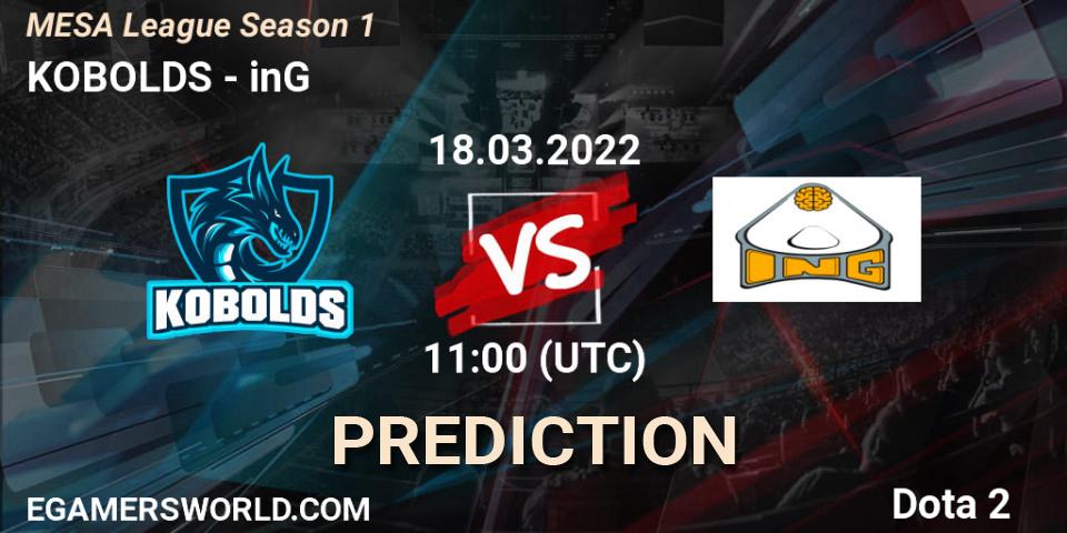 Pronósticos KOBOLDS - inG. 18.03.2022 at 11:00. MESA League Season 1 - Dota 2
