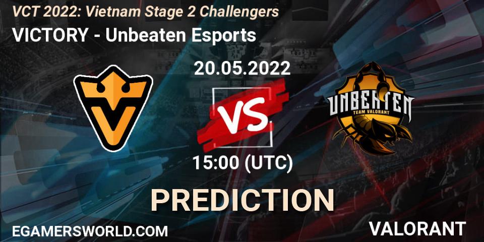 Pronósticos VICTORY - Unbeaten Esports. 20.05.2022 at 15:00. VCT 2022: Vietnam Stage 2 Challengers - VALORANT
