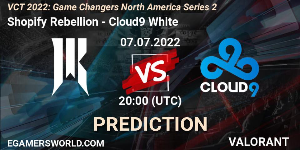 Pronósticos Shopify Rebellion - Cloud9 White. 07.07.2022 at 20:10. VCT 2022: Game Changers North America Series 2 - VALORANT