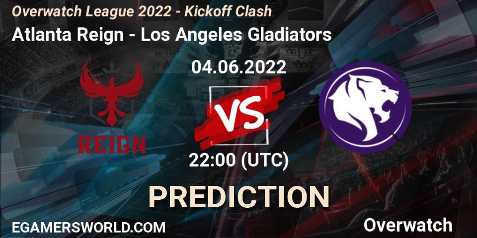 Pronósticos Atlanta Reign - Los Angeles Gladiators. 04.06.22. Overwatch League 2022 - Kickoff Clash - Overwatch