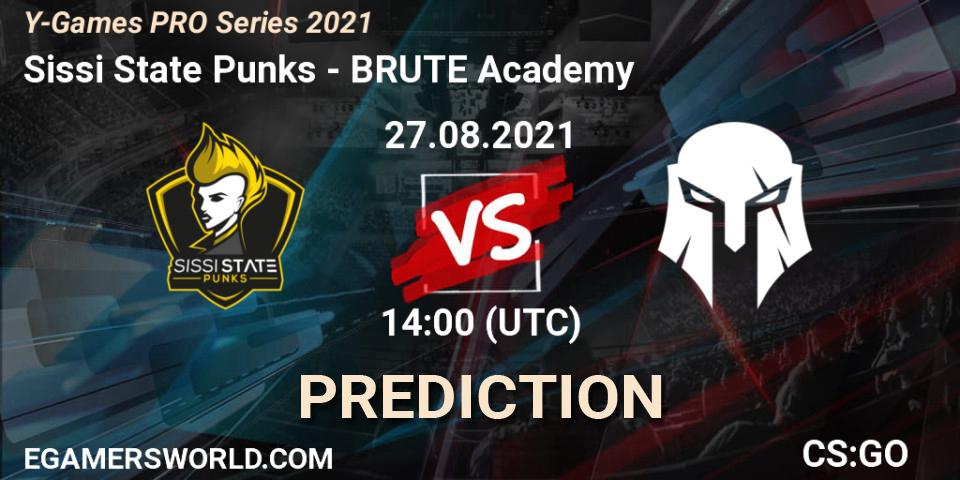 Pronósticos Sissi State Punks - BRUTE Academy. 27.08.2021 at 14:00. Y-Games PRO Series 2021 - Counter-Strike (CS2)