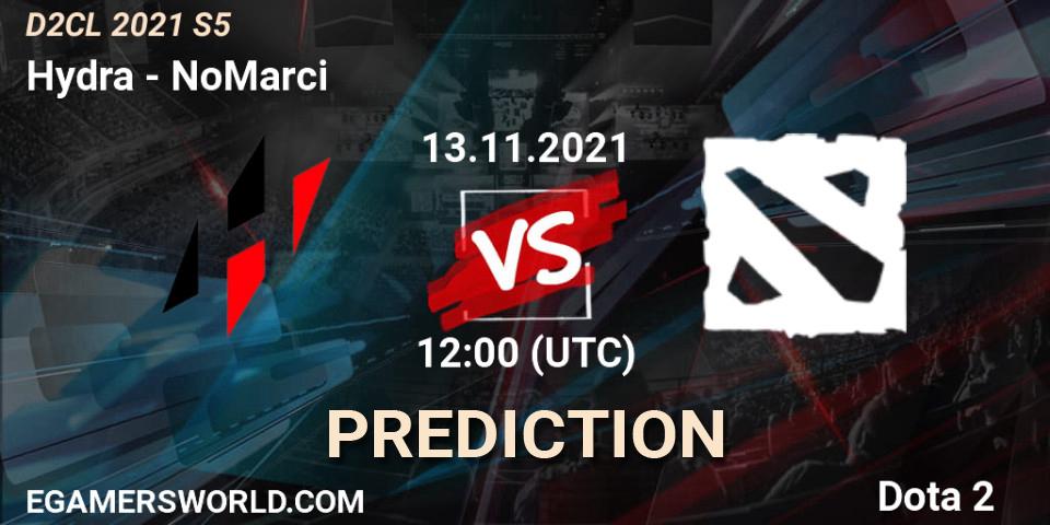 Pronósticos Hydra - NoMarci. 13.11.2021 at 12:01. Dota 2 Champions League 2021 Season 5 - Dota 2