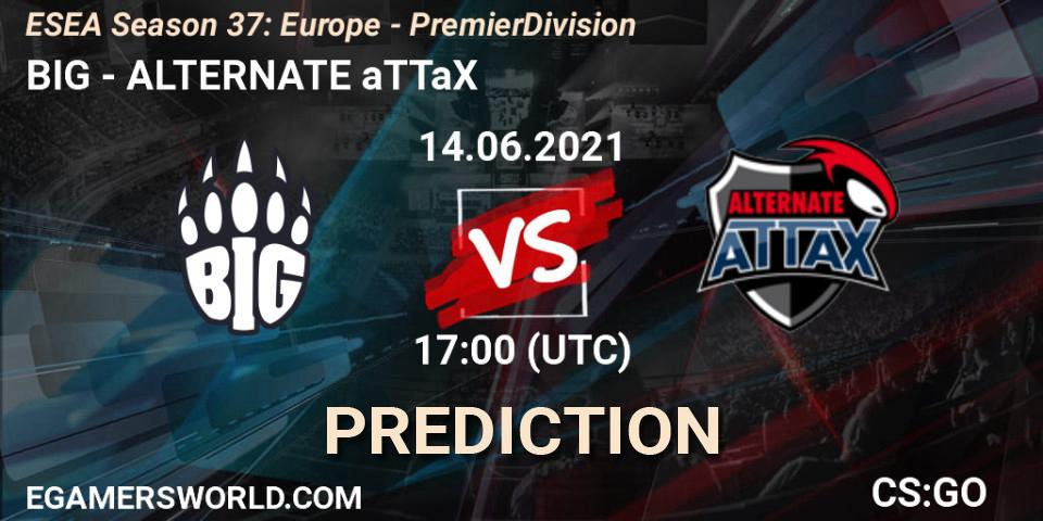 Pronósticos BIG - ALTERNATE aTTaX. 14.06.2021 at 17:00. ESEA Season 37: Europe - Premier Division - Counter-Strike (CS2)