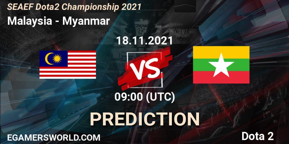 Pronósticos Malaysia - Myanmar. 18.11.2021 at 09:03. SEAEF Dota2 Championship 2021 - Dota 2