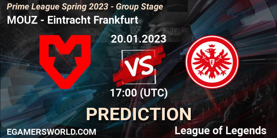 Pronósticos MOUZ - Eintracht Frankfurt. 20.01.23. Prime League Spring 2023 - Group Stage - LoL