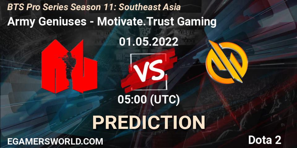 Pronósticos Army Geniuses - Motivate.Trust Gaming. 01.05.22. BTS Pro Series Season 11: Southeast Asia - Dota 2