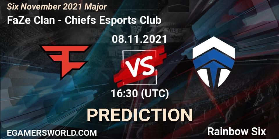 Pronósticos Chiefs Esports Club - FaZe Clan. 10.11.2021 at 10:30. Six Sweden Major 2021 - Rainbow Six