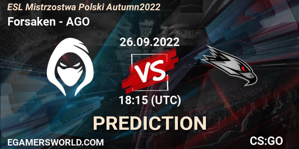 Pronósticos Forsaken - AGO. 26.09.2022 at 18:15. ESL Mistrzostwa Polski Autumn 2022 - Counter-Strike (CS2)
