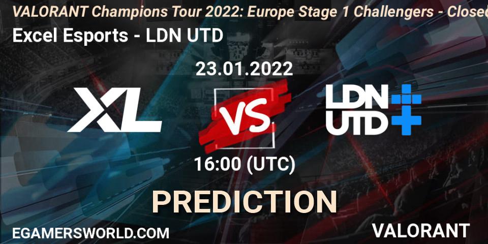 Pronósticos Excel Esports - LDN UTD. 23.01.2022 at 16:00. VCT 2022: Europe Stage 1 Challengers - Closed Qualifier 2 - VALORANT
