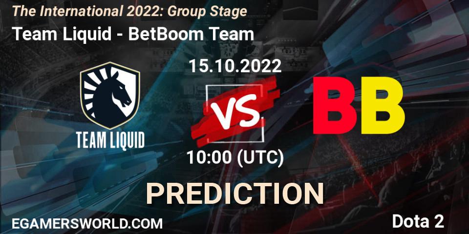 Pronósticos Team Liquid - BetBoom Team. 15.10.2022 at 11:21. The International 2022: Group Stage - Dota 2